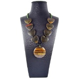 Natural Tiger's Eye Hand-Made Diamond Polished Necklace