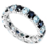 GENUINE BLUE SAPPHIRE & SKY BLUE TOPAZ Ring