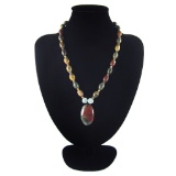 Natural Multi-Color Picasso Diamond Polished Necklace