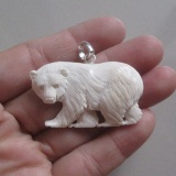 Hand Carved Bear Cub Pendant