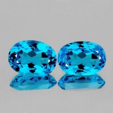 Natural Baby Swiss Blue Topaz Pair 13.55 Cts - VVS