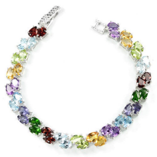 Natural TOPAZ AMETHYST CITRINE PERIDOT IOLITE Bracelet