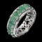 Natural Green Emerald 34.34 Cts Eternity Band
