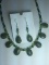 Hand Made Natural Jade Neckless Set with Earrings