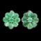 Natural Columbian  Green Emerald Earrings