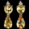 NATURAL 12X8 MM. ORANGISH YELLOW CITRINE Earrings