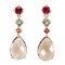 Natural 15x10mm Top Smoky Quartz Ruby Sapphire Earrings