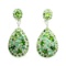 Natural Green Chrome Diopside & Emerald Earrings