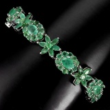 Natural Top Rich Green Emerald 114.34 Ct Bracelet
