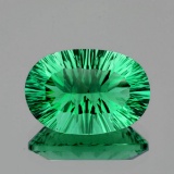 Natural ConCave Cut Emerald Green Fluorite 10.22 Ct FL