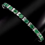 Natural Top Rich Green Emerald 50.06 Ct Bracelet