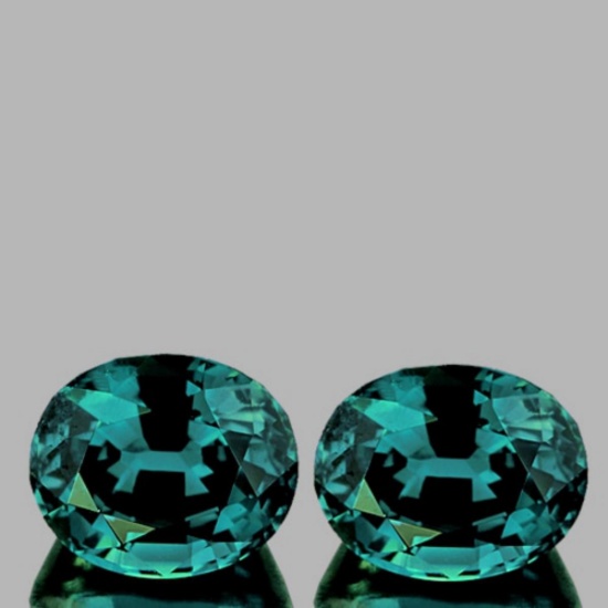 NATURAL PREMIUM BLUISH GREEN SAPPHIRE Pair - FL