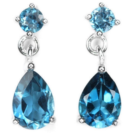 Natural AAA LONDON BLUE TOPAZ Earrings