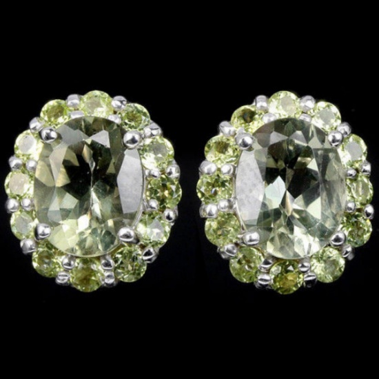 NATURAL AAA GREEN AMETHYST & PERIDOT Earrings