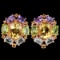 Natural TOPAZ AMETHYST CITRINE & PERIDOT Earrings