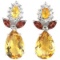 NATURAL ORANGISH YELLOW CITRINE GARNET Earring