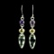 Natural Purple & Green Amethyst - Citrine Earrings