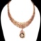 Natural 28x18mm Smoky Quartz Ruby Sapphire Necklace