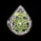Natural Green Peridot Rhodolite Garnet Sapphire Ring