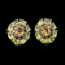 Natural Citrine Peridot Rhodolite Earrings