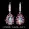 Natural 12x8mm Moonstone & Rhodolite Garnet Earrings