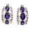 Natural  Intense Purple Amethyst Ruby Earrings