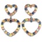 Natural MULTI COLOR SAPPHIRE Double Heart Earrings