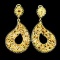 Natural 6x4mm Top Yellow Citrine Black Spinel Earrings