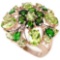 Natural NATURAL GREEN CHROME DIOPSIDE & PERIDOT Ring