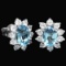 Natural 12x10 MM GENUINE AAA SWISS BLUE TOPAZ earrings