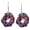 Natural BLOOD RED RUBY & PURPLE AMETHYST Earrings