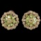 NATURAL AAA GREEN PERIDOT FLOWER 24x23 MM  EARRING