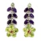 Natural Green Peridot Amethyst Sapphire Earrings