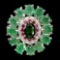Natural Emerald Ruby & Chrome Diopside Ring