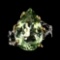 Natural 19x12mm Green Amethyst Ring
