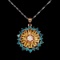 Natural Brazil Blue Apatite & Citrine Pendant