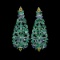 Natural Emerald Sapphire Tanzanite Earrings