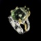 Natural Green Amethyst Two Tone Ring