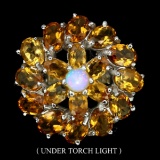 Natural Opal & Yellow Citrine Ring