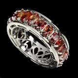 Natural Top Rich Orange Sapphire Ring