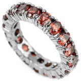 NATURAL AAA DARK ORANGE RED GARNET Ring