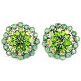 Natural Emerald Peridot & CH-Diopside Earrings
