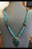 Tibet Hand Made Natural Turquoise & Coral Necklace