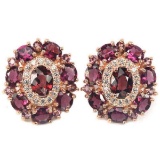 NATURAL PINK RASPBERRY RHODOLITE GARNET Earring