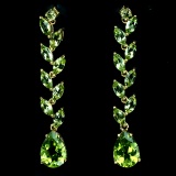 Natural 12x8 mm Top Rich Green Peridot Earrings