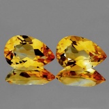 Natural GOLDEN YELLOW CITRINE Pair 12x8 MM