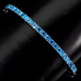 Natural Rare AAA Brazil Neon Blue Apatite Bangle