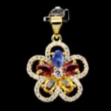 Natural Oval 5x3mm Sapphire Pendant