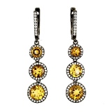Natural Rich Yellow Citrine Earrings