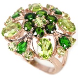 Natural NATURAL GREEN CHROME DIOPSIDE & PERIDOT Ring